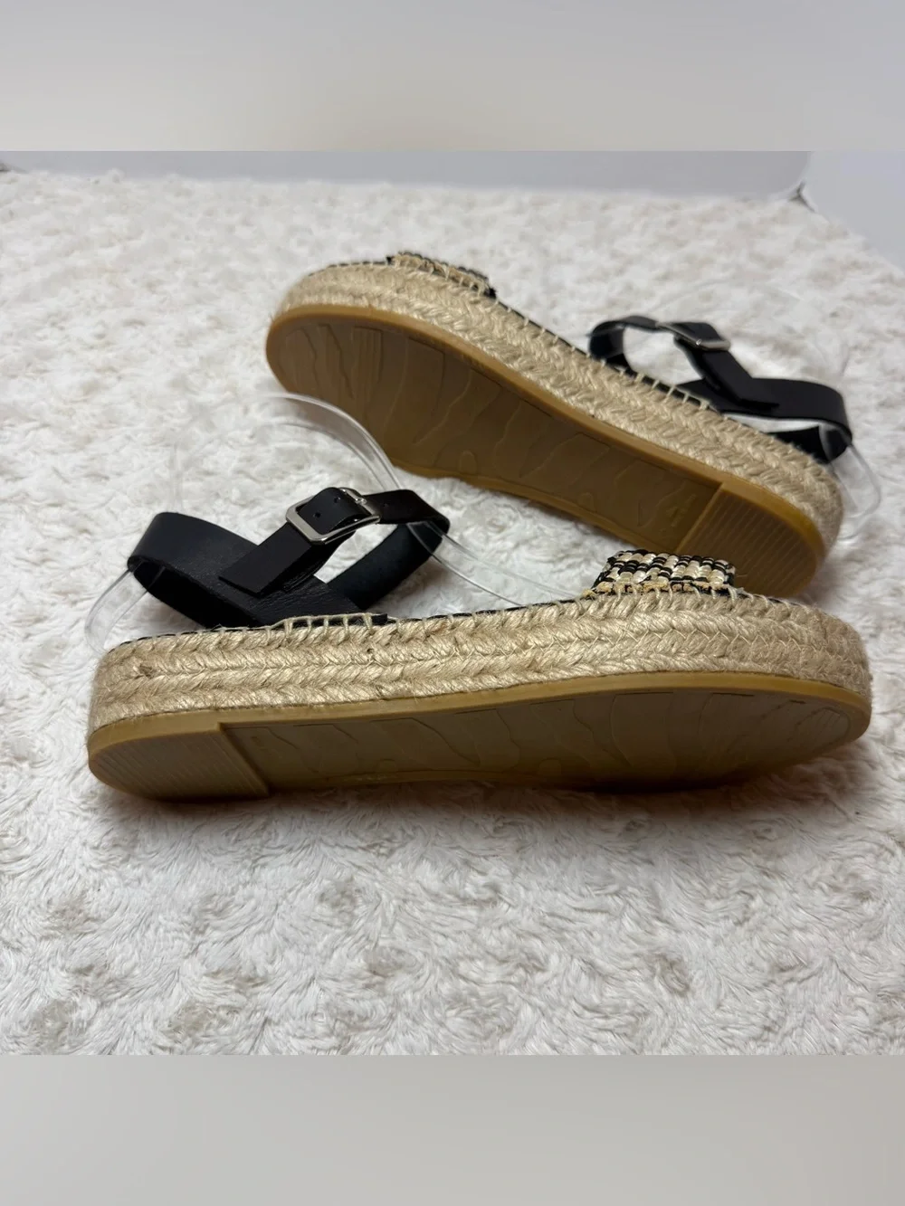 Woven Black & Natural Espadrille Sandals for Women Made in Spain